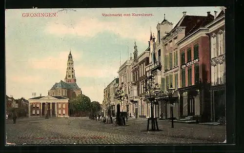 AK Groningen, Vischmarkt met Korenbeurs
