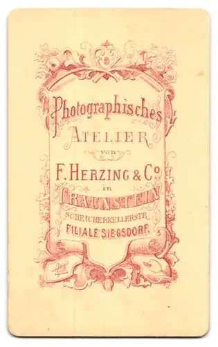 Fotografie F. Herzing & Co., Traunstein, Scheicherkellerstr., Junge Dame in modischer Kleidung