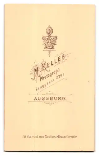 Fotografie M. Keller, Augsburg, Zeuggasse 226 b, Brügerlicher Herr in modischer Kleidung