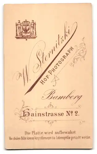 Fotografie W. Sternitzki, Bamberg, Hainstrasse 2, Junge Frau mit glattem Haar und Brosche