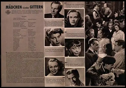 Filmprogramm IFB Nr. 481, Mädchen hinter Gittern, Gabrielle Hessmann, Ruth Hausmeister, Regie: Alfred Braun