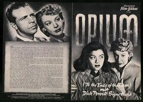 Filmprogramm IFB Nr. 408, Opium, Dick Powell, Signe Hasso, Regie: Robert Stevenson