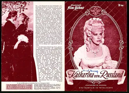 Filmprogramm IFB Nr. 6612, Katharina von Russland, Hildegard Knef, Sergio Fantoni, Regie: Umberto Lenzi