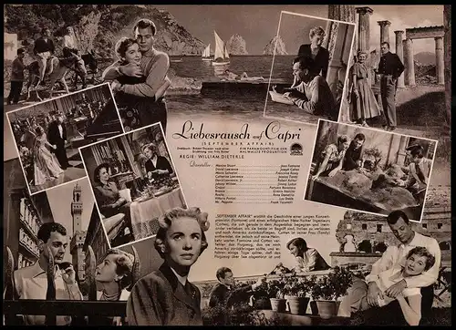 Filmprogramm IFB Nr. 1087, Liebesrausch auf Capri, Joan Fontaine, Joseph Cotten, Regie: William Dieterle