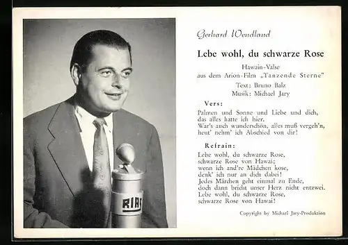 AK Musiker Gerhard Wendland mit seinem Song Lebe wohl, du schwarze Rose