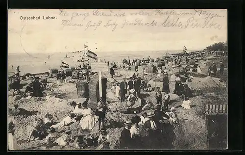 AK Laboe, Strandpartie mit Strandkörben