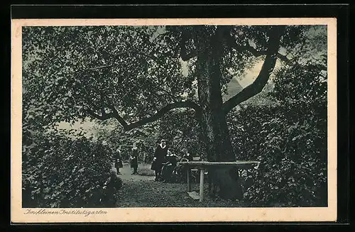 AK Lenzfried /Allgäu, Erziehungs-Institut, Im kleinen Institutsgarten