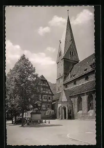 AK Geislingen /Steige, Evangelische Stadtkirche mit Pfarrhaus