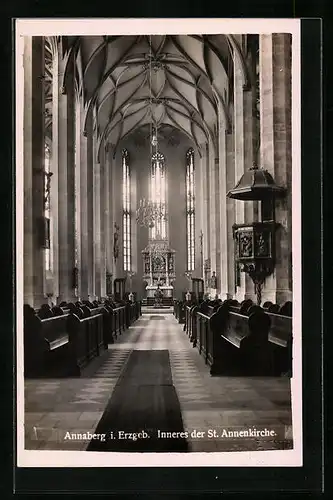 AK Annaberg i. Erzgeb., Inneres der St. Annenkirche