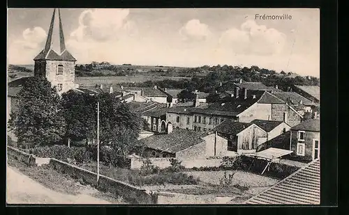 AK Frémonville, Teilansicht mit Kirche