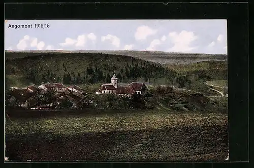 AK Angomont, Ortsansicht aus der Ferne