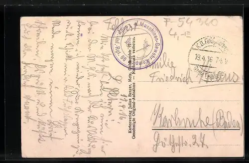 AK Vigneulles, Strassenpartie in Trümmern