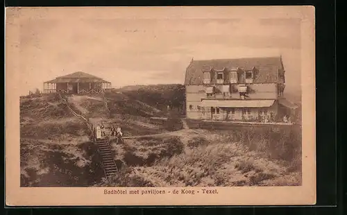 AK De Koog /Texel, Badhotel met paviljoen