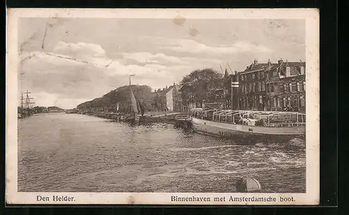 AK Den Helder, Binnenhaven met Amsterdamsche boot