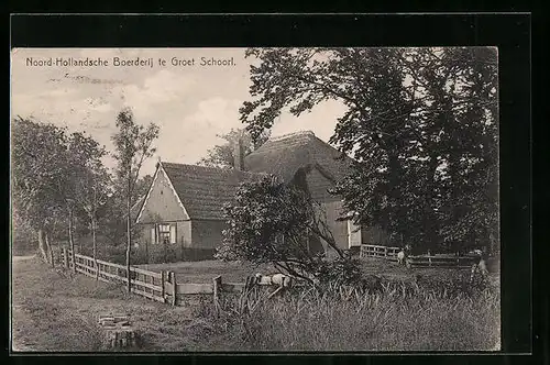 AK Groet, Noord-Hollandsche Boerderij te Groet Schoorl