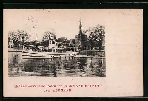 AK Alkmaar, Met de nieuwe salonbooten der Alkmaar-Packet