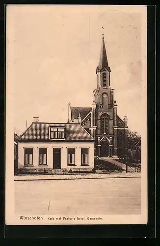 AK Winschoten, Kerk met Pastorie Geref. Gemeente