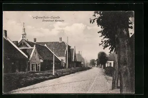 AK `s-Grevelduin-Capelle, Dorpstraat Kerkzicht