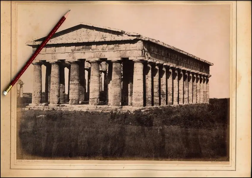 Fotografie Giorgio Sommer, Napoli, Ansicht Paestum - Pesto, Tempio di Nettuno 0