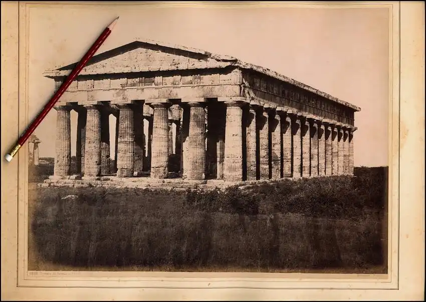 Fotografie Giorgio Sommer, Napoli, Ansicht Paestum - Pesto, Tempio di Nettuno 0