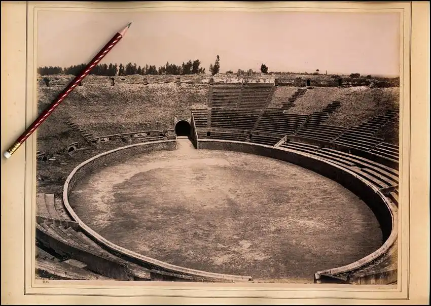 Fotografie Giorgio Sommer, Napoli, Ansicht Pompei, Amphitheater 0