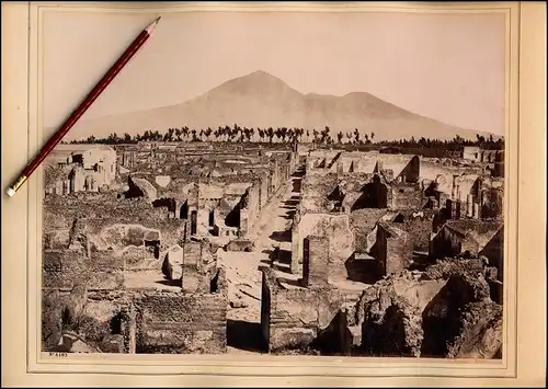 Fotografie Giorgio Sommer, Napoli, Ansicht Pompei, Panorama der antiken Ruinen