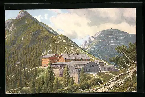 Künstler-AK Rudolf Reschreiter: Herzogstandhäuser, Sektion München