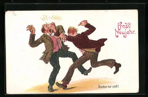 AK Mann schlägt einem anderen auf die Nase