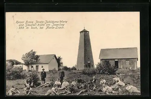 AK Stauffer-Hütte, Berghütte mit der Kaiser Franz Josefs-Jubiläums-Warte