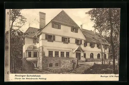AK Anninger-Schutzhaus, Berghütte mit Aussenterrasse