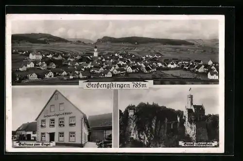 AK Grossengstingen, Gasthaus zum Engel, Schloss Lichtenstein