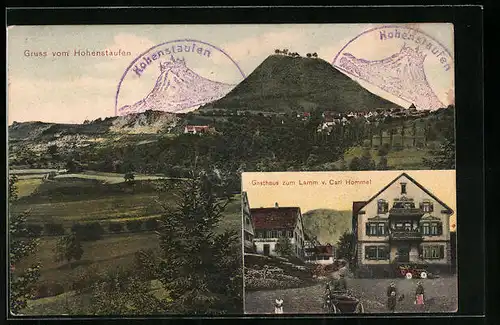 AK Göppingen, Gasthaus zum Lamm, Hohenstaufen