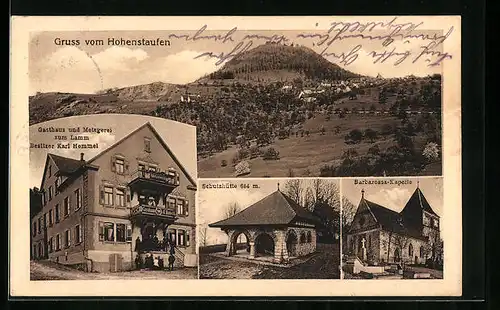 AK Göppingen, Gasthaus zum Lamm, Barbarossa-Kapelle, Hohenstaufen