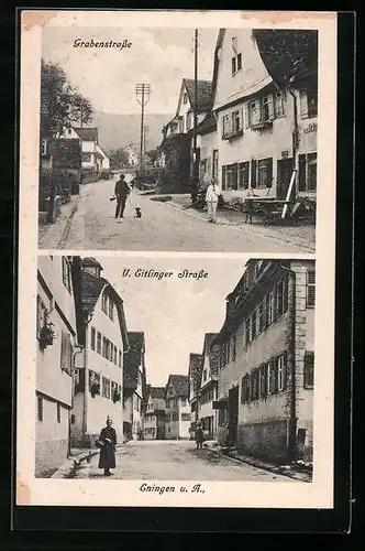 AK Eningen u. A., Grabenstrasse, Untere Eitlinger Strasse