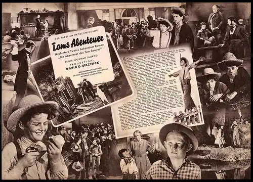 Filmprogramm IFB Nr. 1801, Toms Abenteuer, Nach Vorlage von Mark Twains` Tom Sawyer, Regie: David O. Selznick