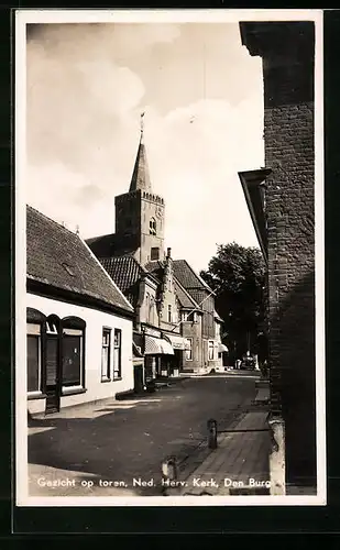 AK Den Burg, Gezicht op toren, Ned. Herv. Kerk
