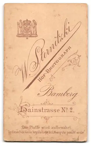 Fotografie W. Sternitzki, Bamberg, Heinstrasse 2, Junger Mann mit Zwicker und lockigen Haaren