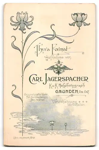 Fotografie Carl Jagerspacher, Gmunden, Mädchen und Junge im Sonntagsstaat
