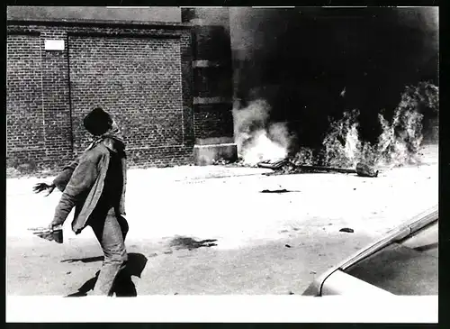 Fotografie unbekannter Fotograf, Ansicht Hasselt, belgische Kohlearbeiter demonstrieren gegen Schliessung der Mine, 1989