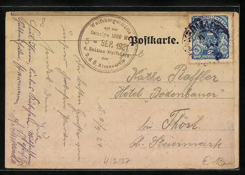AK Wolfsbergerhütte, auf der Saualpe