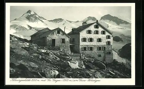 AK Kürsingerhütte, Berghütte mit Gr. Geiger am Gross-Venedinger