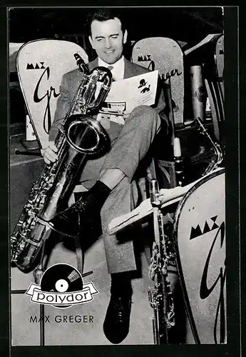 AK Musiker Max Greger mit Saxophon
