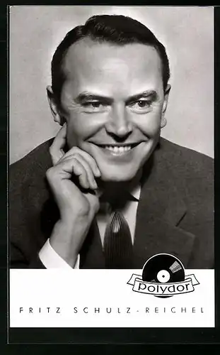 AK Musiker Fritz Schulz-Reichel lächelnd mit Krawatte