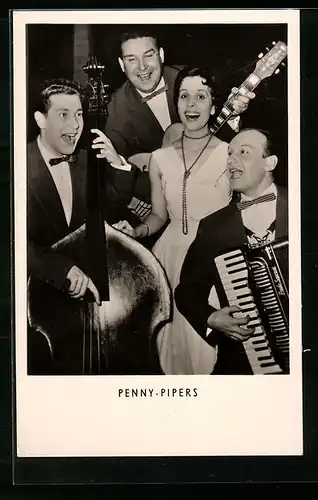 AK Musiker Penny-Pipers singend mit Instrumenten