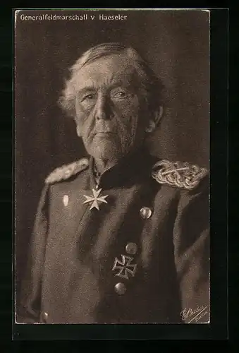 AK Generalfeldmarschall v. Haeseler in Uniform in alten Jahren