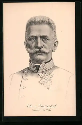 Künstler-AK Frhr. v. Hoetzendorf, Österr.-Ungarischer General d. Inf. in Uniform