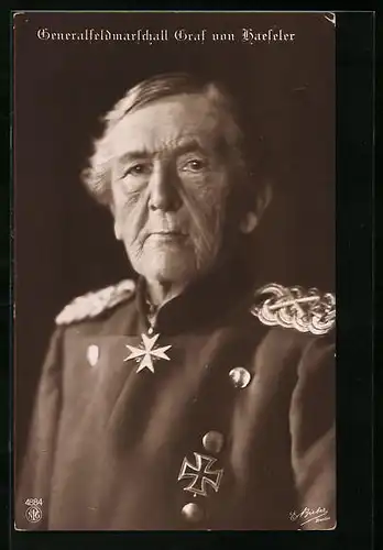 AK Generalfeldmarschall Graf von Haeseler in Uniform mit Eisernem Kreuz