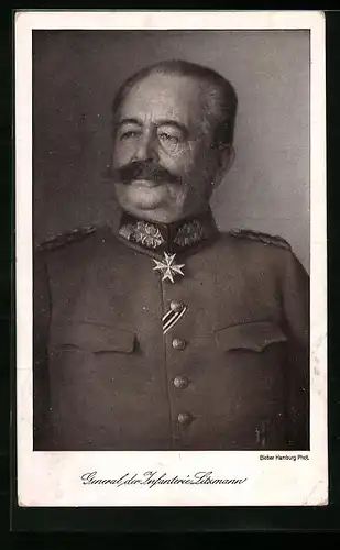 AK General der Infanterie Litzmann mit Uniform in seinen alten Jahren