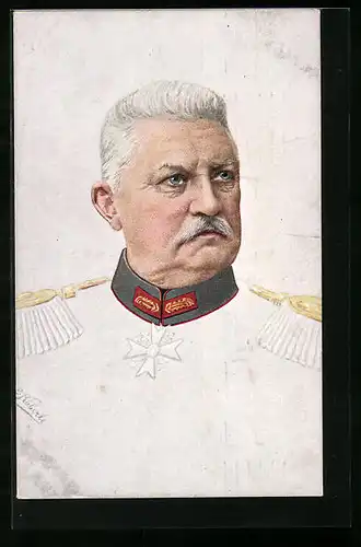 Künstler-AK Generalfeldmarschall von Bülow in Uniform mit Epauletten im Portrait