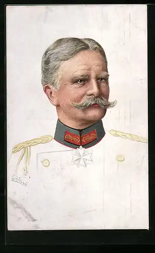 Künstler-AK Generalfeldoberst von Macksensen in Uniform im Portrait